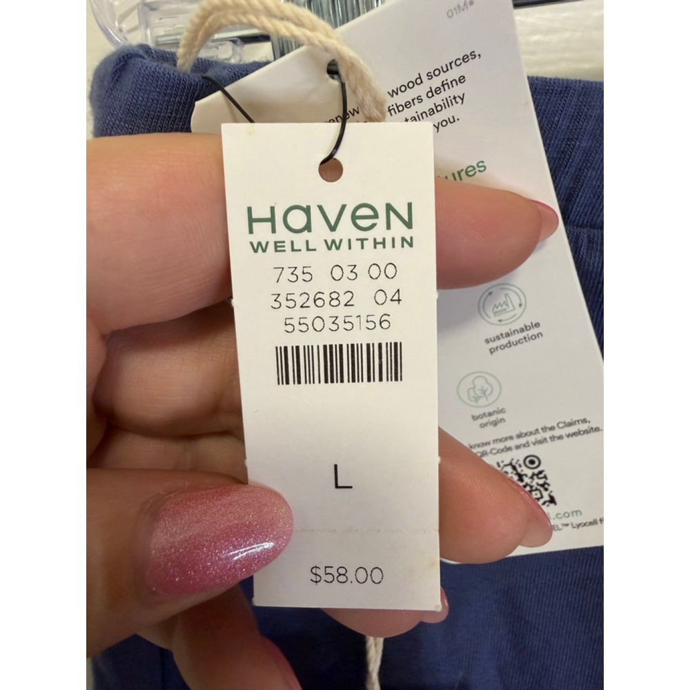 Haven Well Within TENCEL™ Lounge Shorts | Blue | Size L | NWT - Picture 8 of 9
